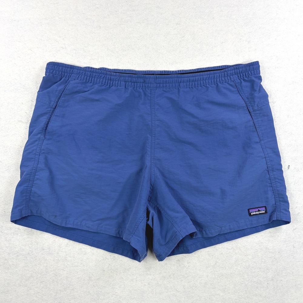 Patagonia Womens Blue Baggies Shorts 5 Inch Inseam Size L Nylon Activewear